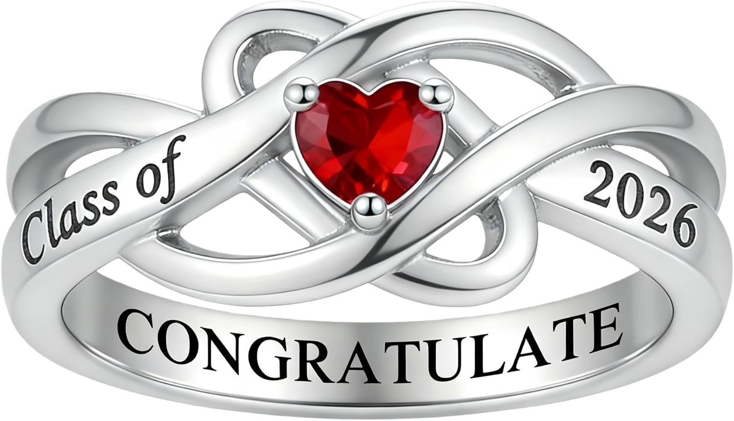 Class Rings for Women High School and College Graduates, 925 Sterling Silver Graduation Ring Personalized, High School Ring for Women 2026, Birthstone Women's Class Rings Customized