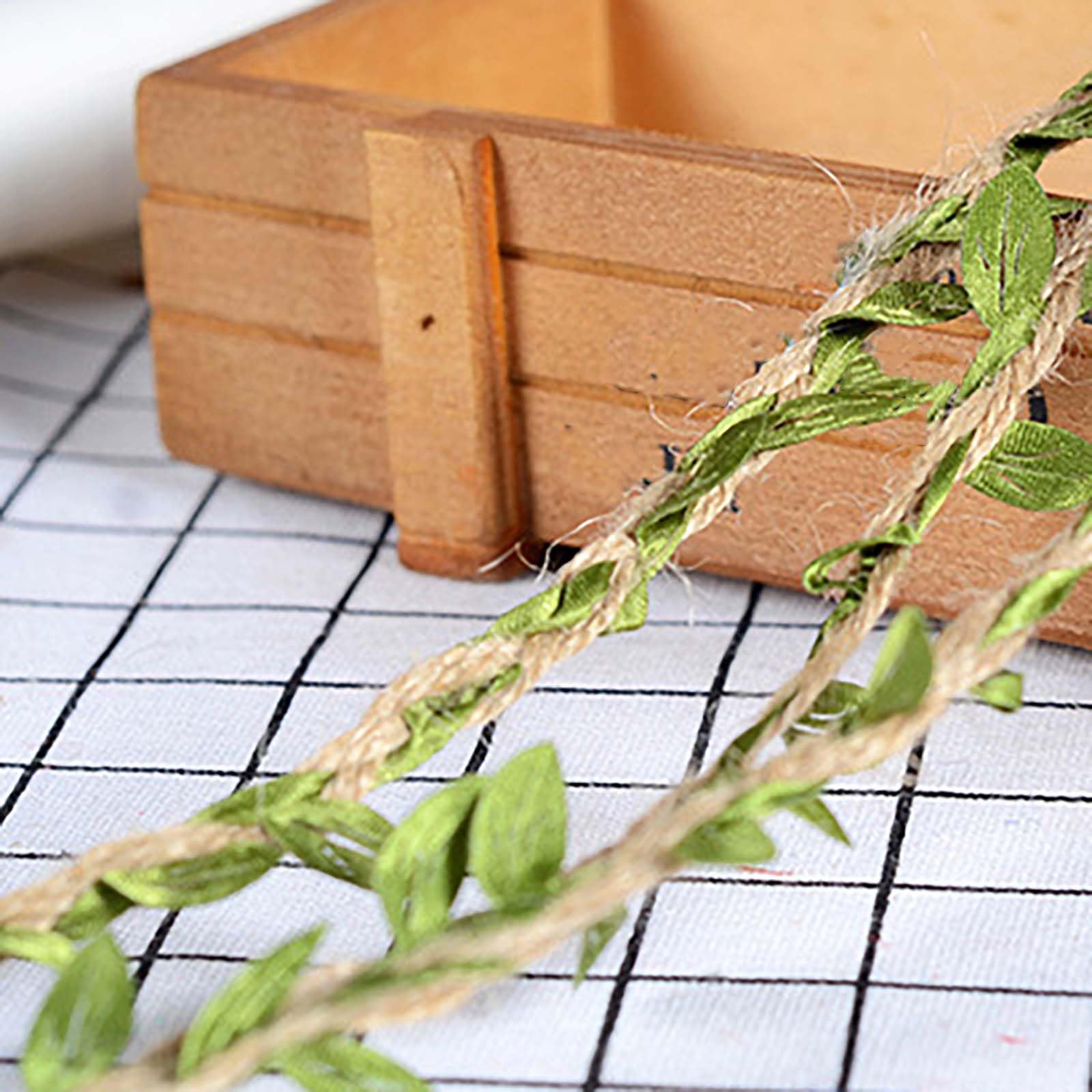 Natürliche Schnur Mit Dekorativen Grünen Blättern, 5 M Pro Rolle (Gesamtlänge 120 M), Dekorative Gartenschnur Zum Aufhängen Von Pflanzen, Für Bastelprojekte Und Wohnkultur – 24 Rollen/2 Kartons