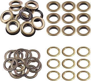 Swpeet 40Pcs - 20Sets 1" (25mm) Hole Bronze Grommets Thicken Metal Grommets Eyelets Grommet Kit, Metal Eyelets Kits Grommets Eyelets for Repairing Canvas, Leather, Curtains