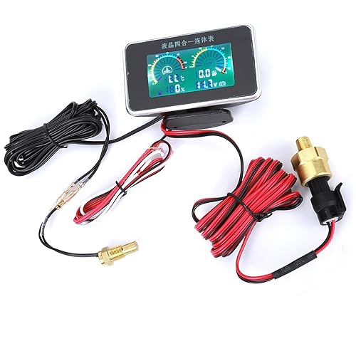 Miniatura 4 de 4-en-1 coche LCD digital LCD instrumento, voltímetro de presión de aceite combustible medidor de temperatura del agua DC 9V-36V