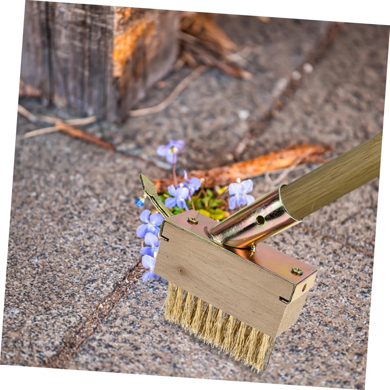 BESPORTBLE 6pcs Heavy Duty Scrub Brush for Garden Cleaning Long Handle Moss for Patio Paving and Outdoor Use Durable Wire Brush Hook for Efficient Weeding and Debris Removal