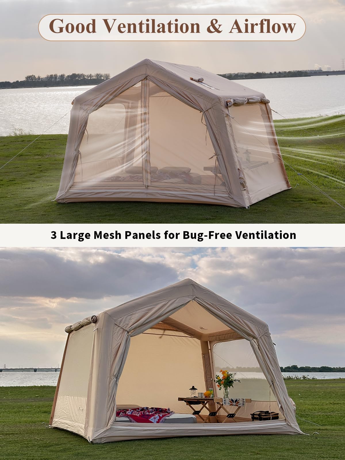 Amazon.com : TOMOUNT Inflatable Tent for Glamping Family Camping