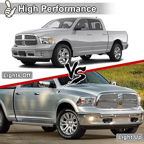 Miniatura 9 de Nixon Offroad Luz antiniebla para Dodge Ram 1500 Pickup 2013-2018 y 2019 Dodge Ram 1500 Classic Body, 2 piezas de parachoques de conducción