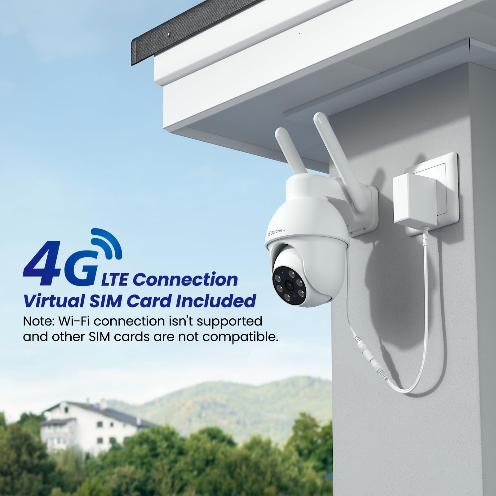 GALAYOU Y4 Telecamera Sicurezza Esterna 2K WiFi - Visione Notturna A Colori, PTZ 360&deg;
