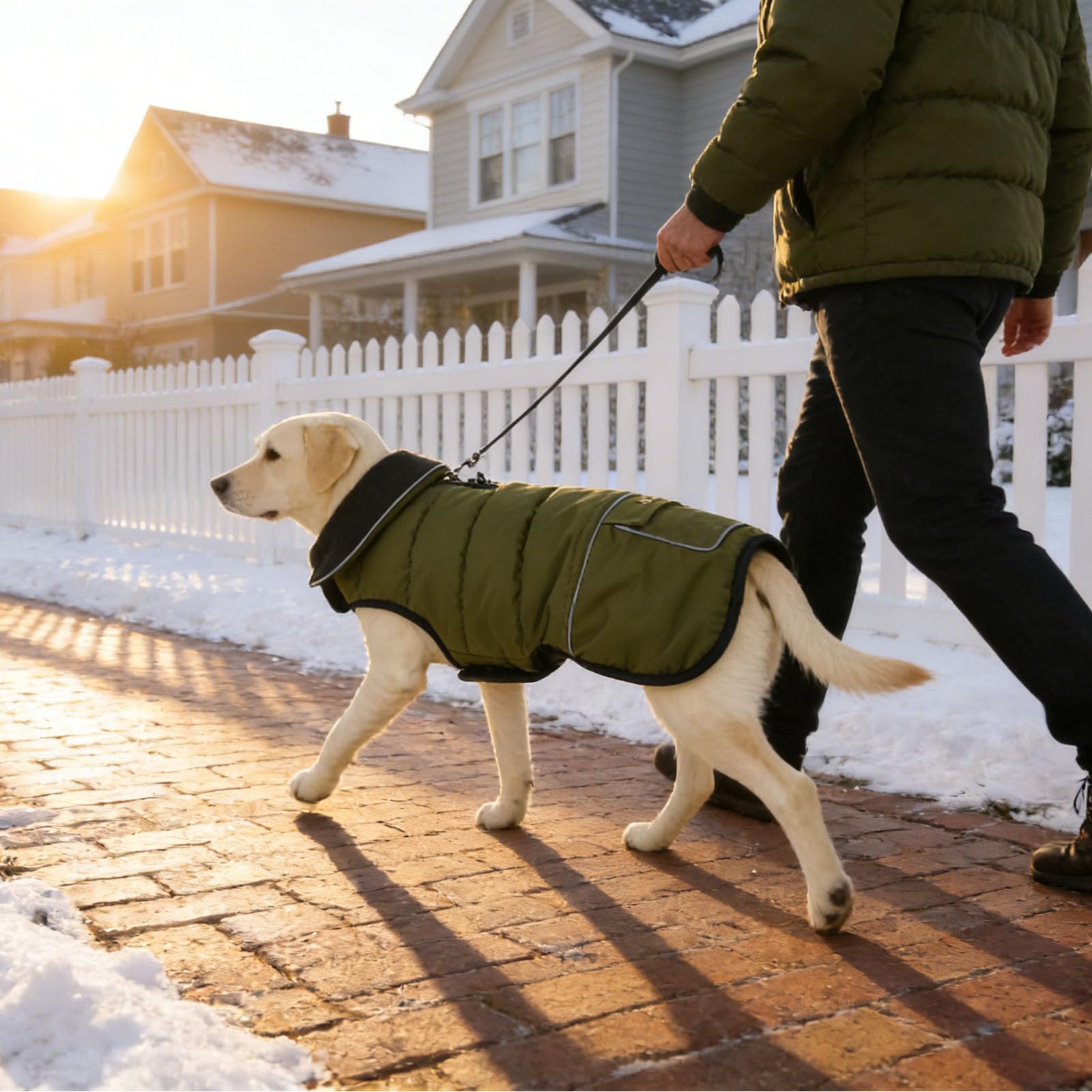 KONVINIT Manteau Grand Chien Imperméable - Manteau d'hiver avec Poche Dos, Polaire Chaude et Réglage Ventrale pour Grandes Races