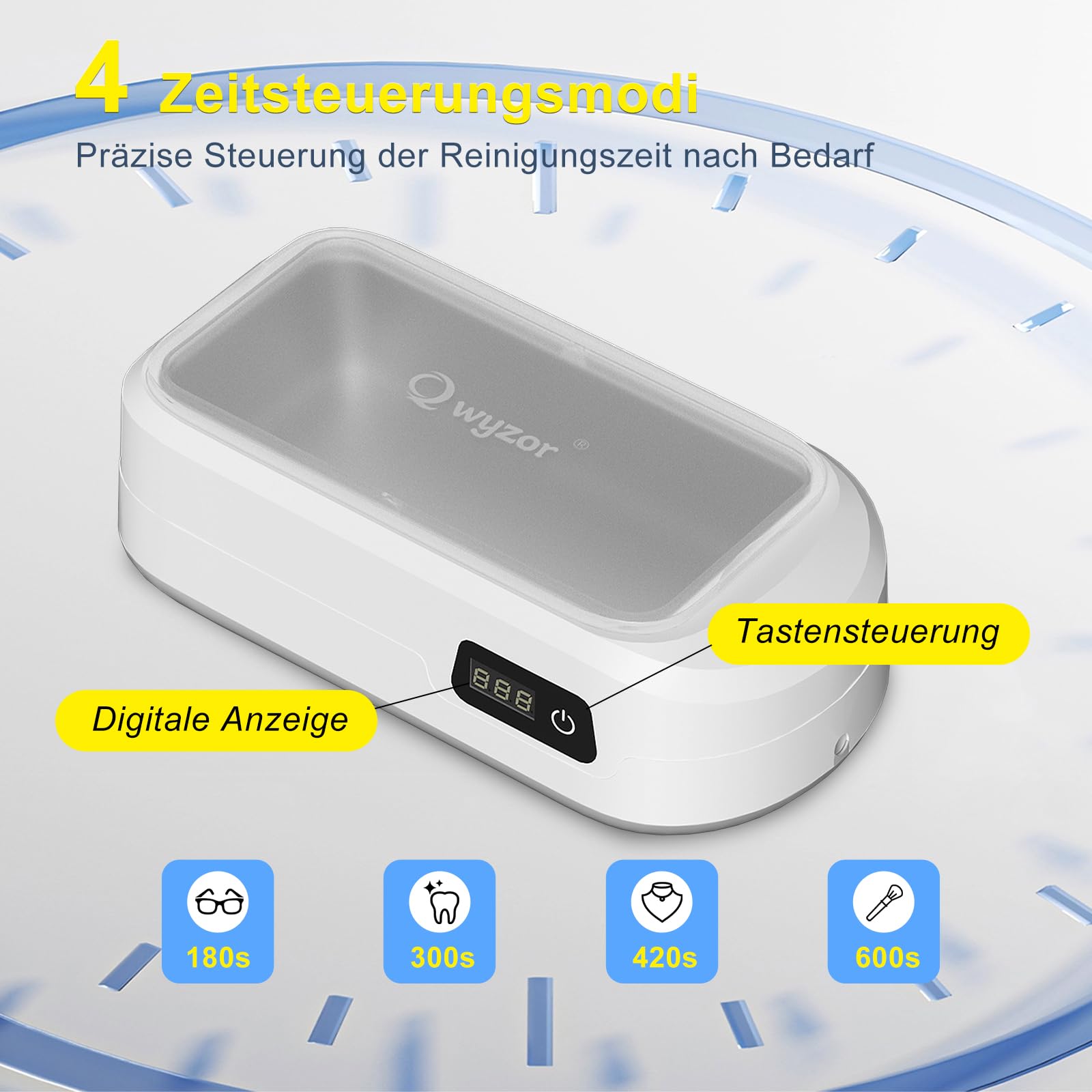 ITSHINY Ultrasoon reinigingsapparaat, 45000 Hz ultrasone reiniger, 200