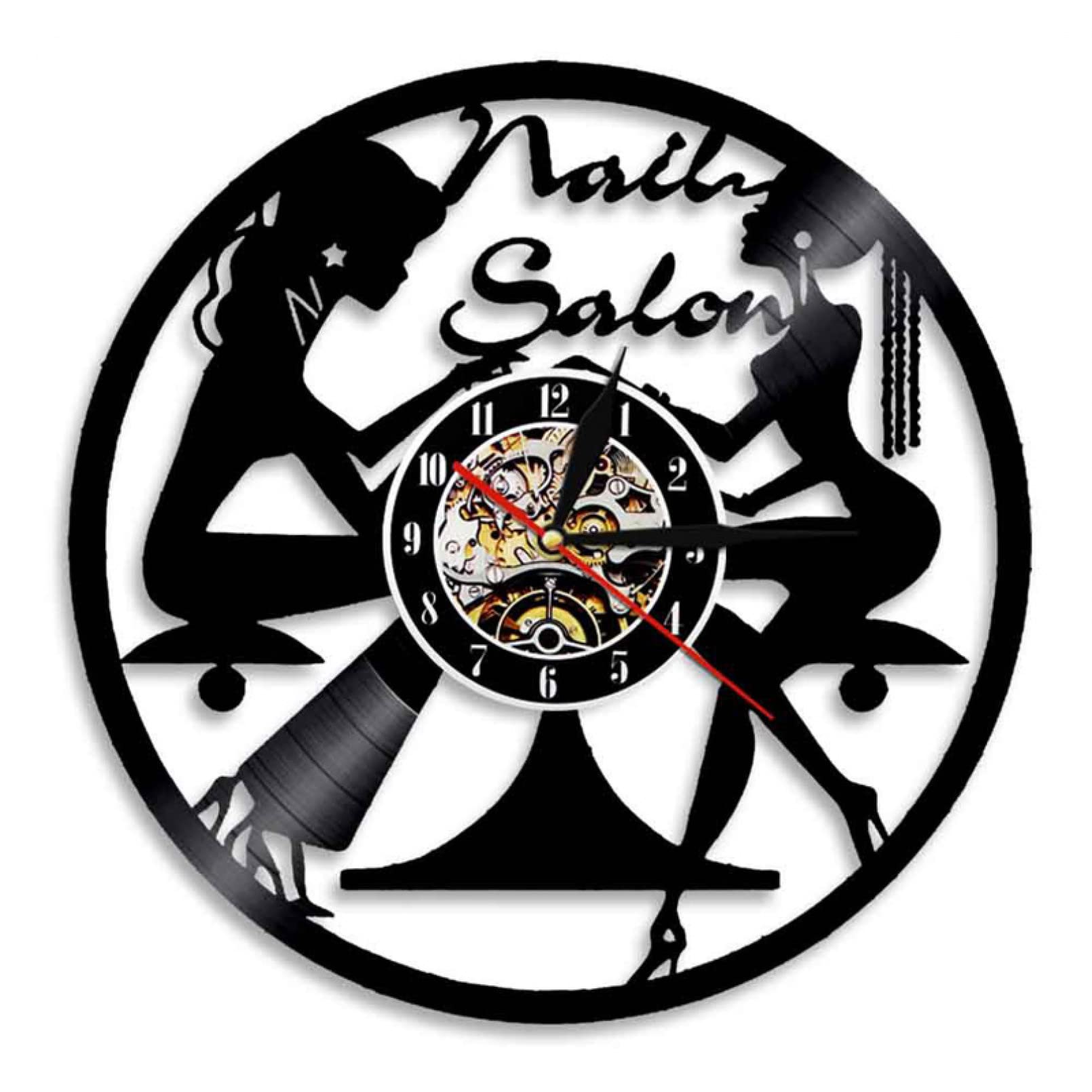 suhang Spa Nail Salon Nail Manicure Studio Beauty Wall Sign Art Clocks Hanging Wall Watch