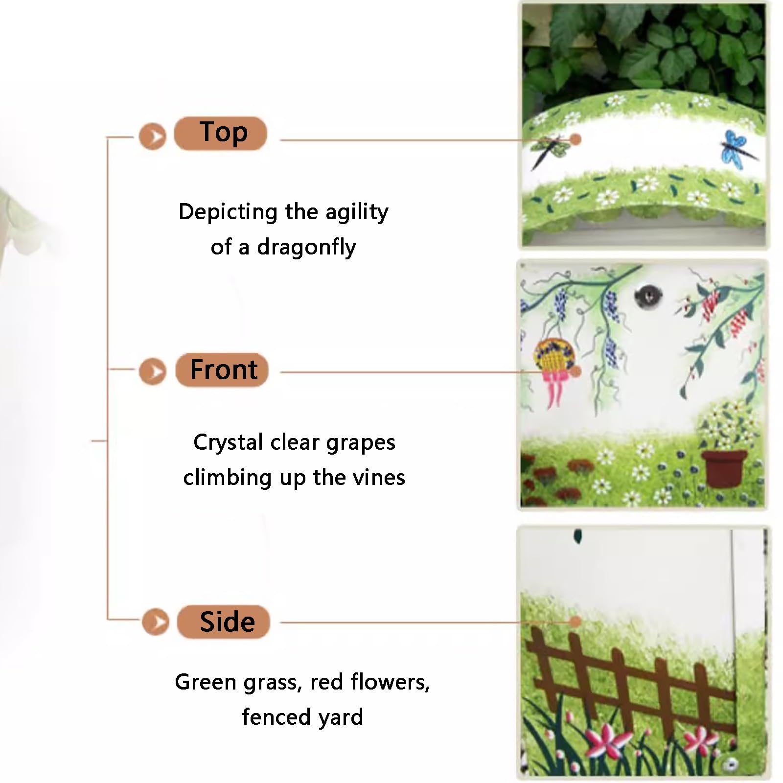 Estilo Pastoral Creativo, Material De Chapa Galvanizada(White-Butterfly)