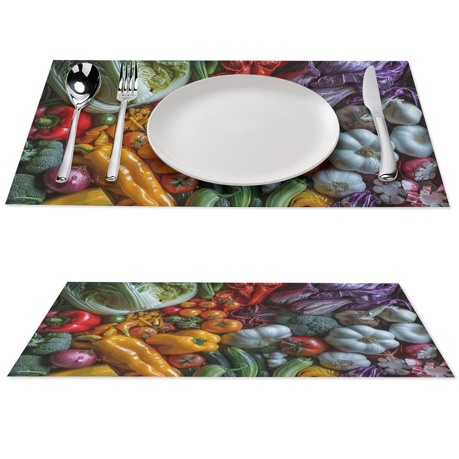 Sets de table colorés à motif végétal lot de 4 résistants à la chaleur 45x30 cm