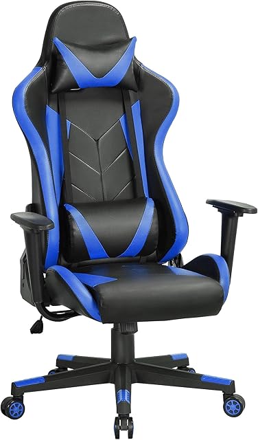 Yaheetech Ergonomics Gaming Chair Video Computer Gaming Chair High Back Swivel Racing Chair with Lumbar Back Support