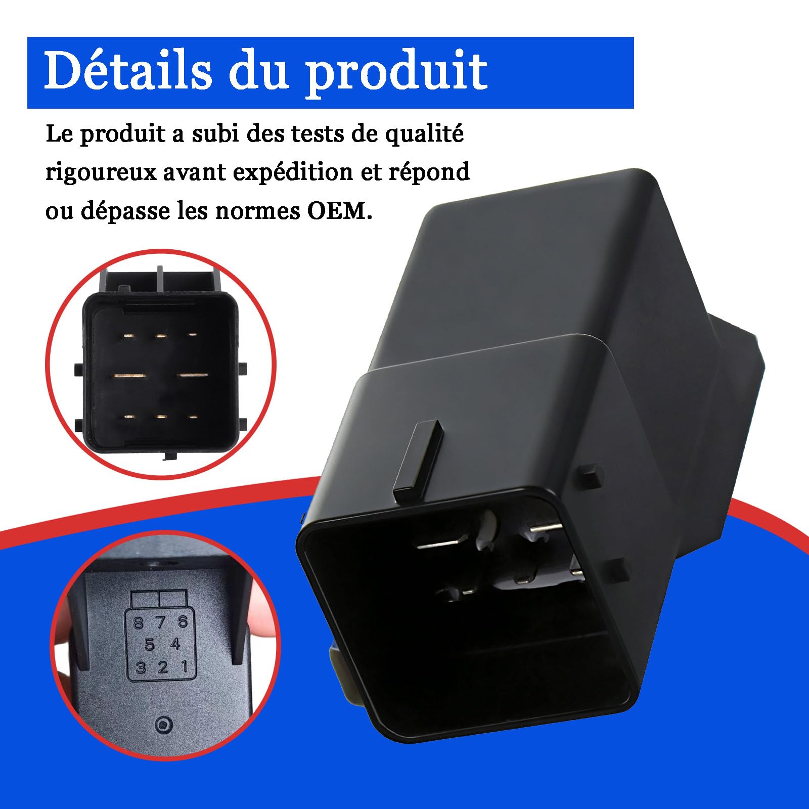 Relais de préchauffage 12V 8 broches Bougie de préchauffage Unité de contrôle Pour Citroën Berlingo Peugeot 206 207 308 Diesel 9640469680 598140
