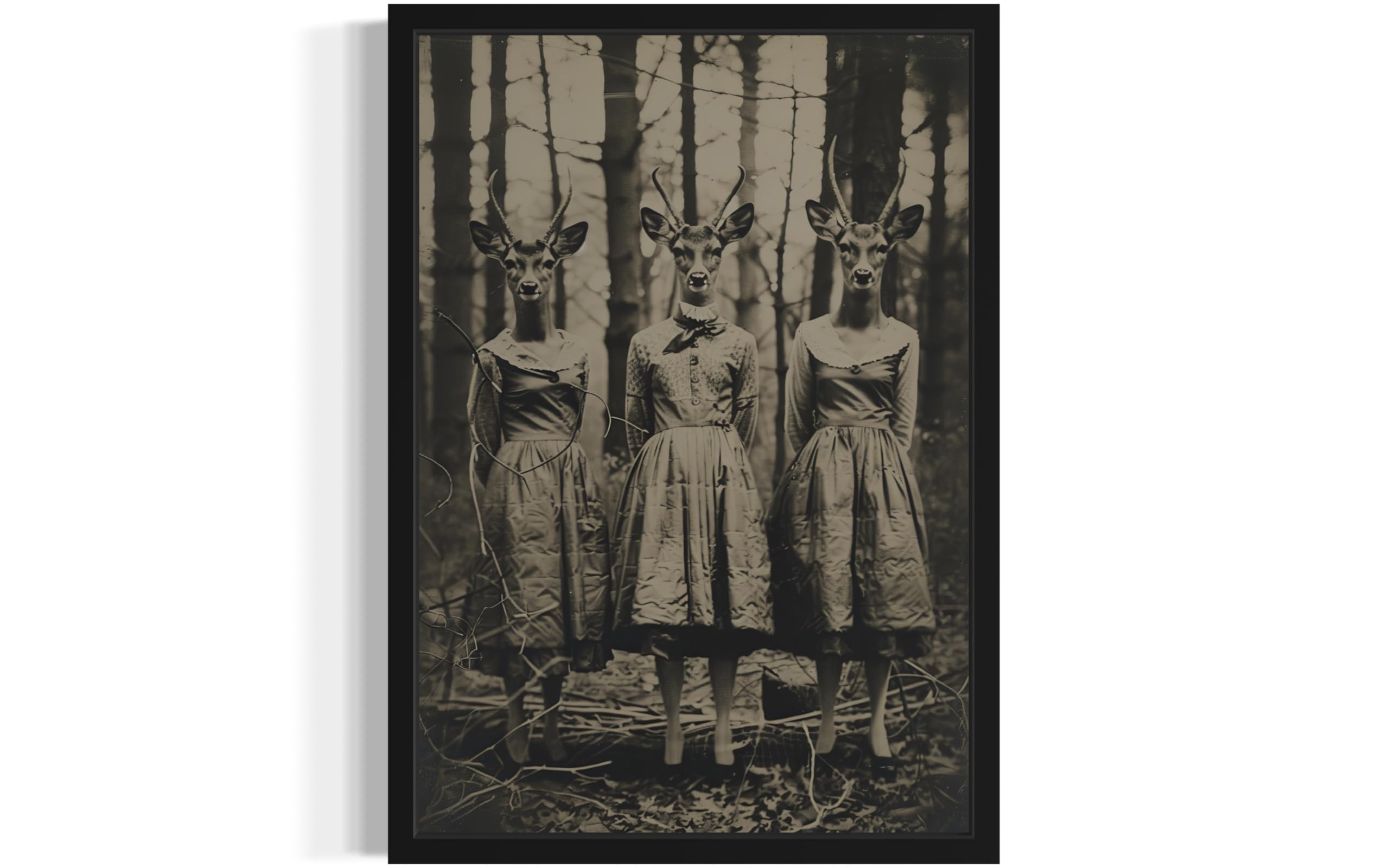Murale Mystique Society 6 – Cerf Nature Extérieur, Style Gothique, Grand Format 8x8 Adhésif