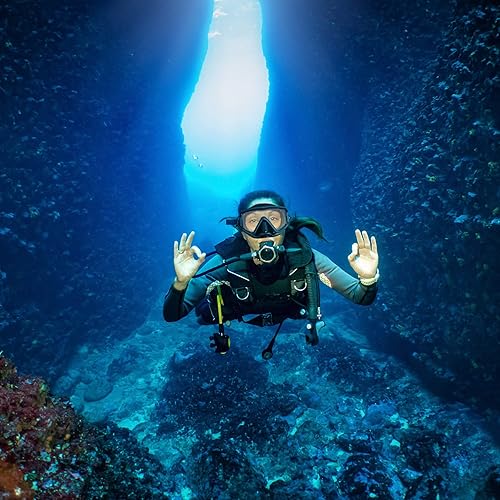 Miniatura 7 de Máscara panorámica de buceo Pano 3 para adultos, máscara de buceo de vidrio templado, gafas de natación de alta calidad con cubierta de nariz,
