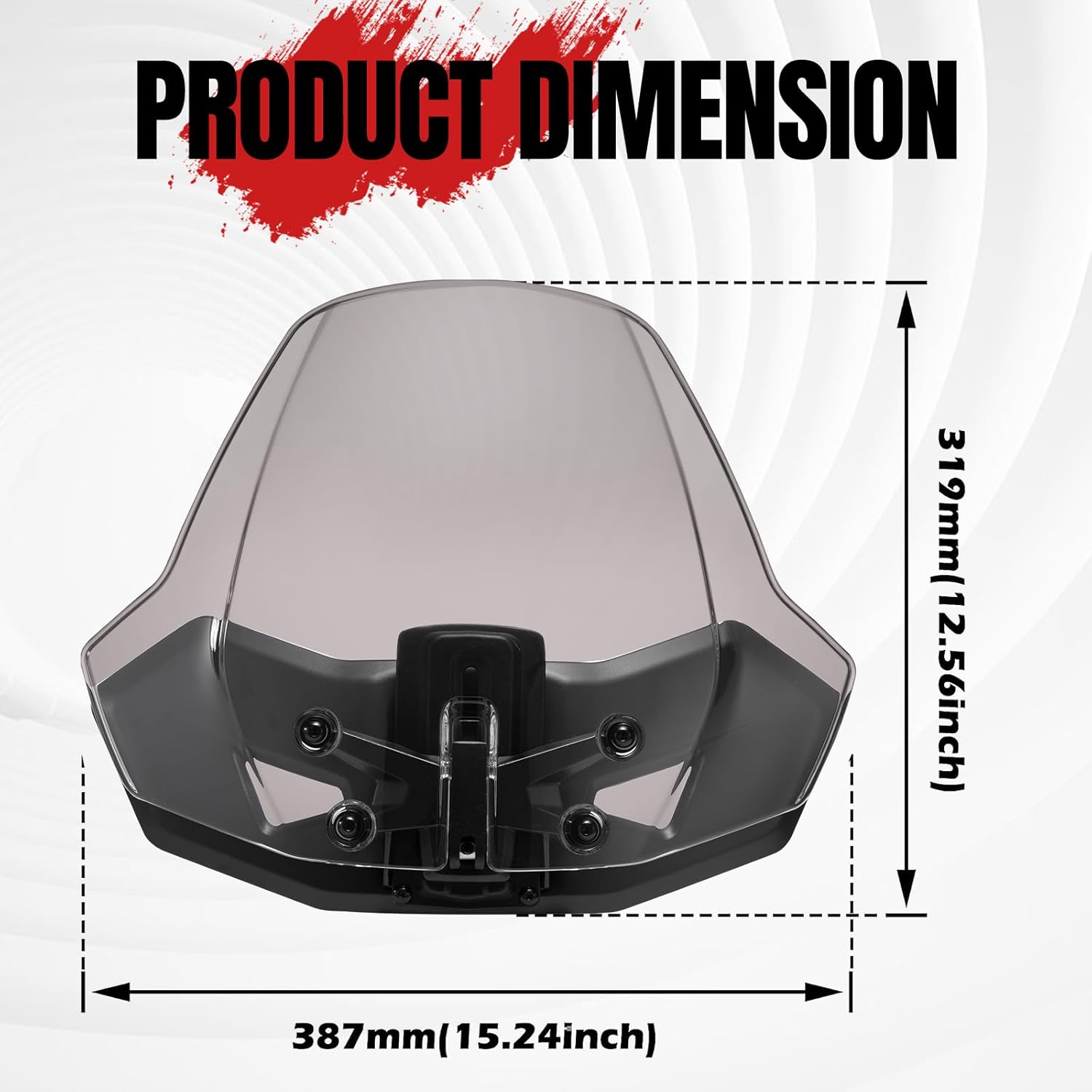 A & UTV PRO Front Windshield Dark Tinted for Can-Am Ryker 600, 900 Sport & Rally Edition All Models ,Adjustable Front Vented Wind Deflector Windscreen Accessories, Replace OEM #219401023, 219400771