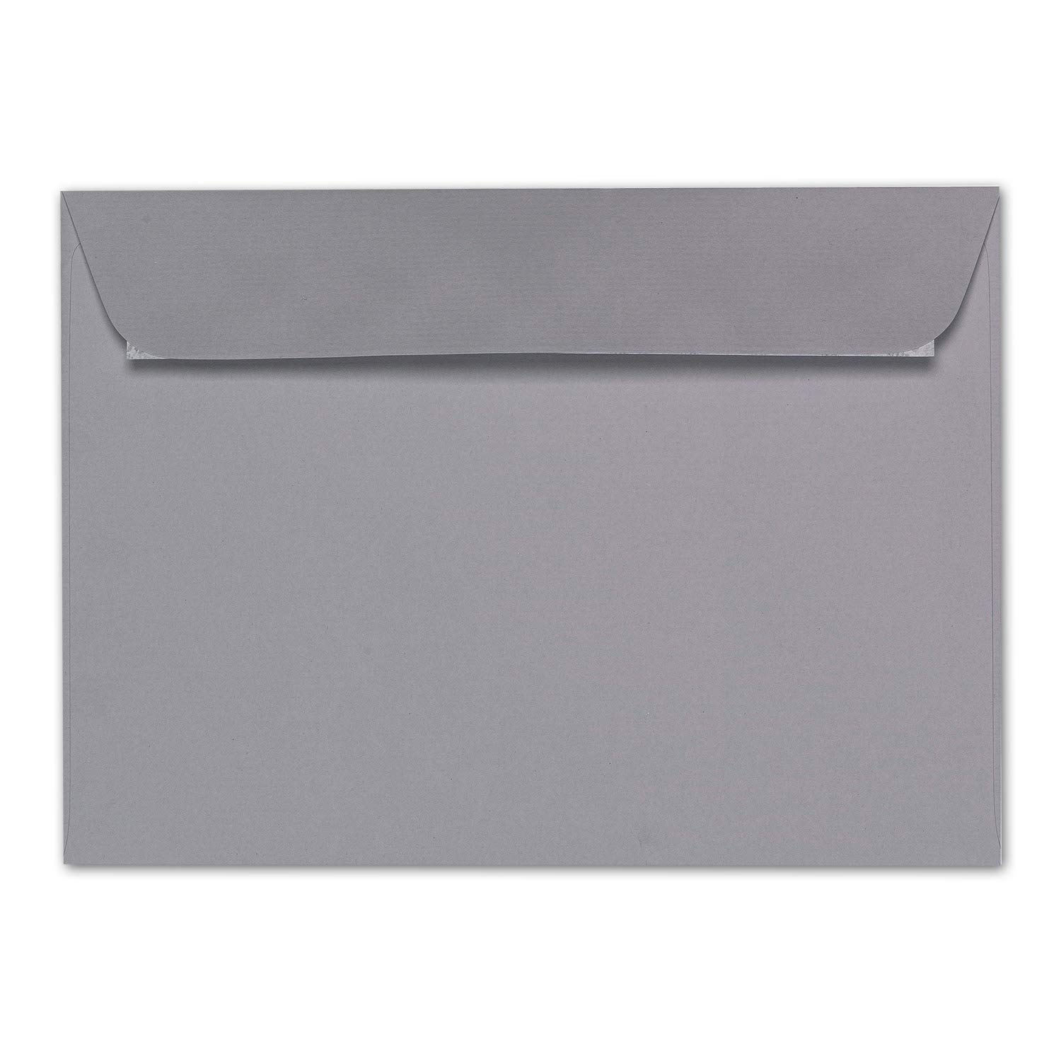 ARTOZ Zestaw 50 x DIN A5 składane kartki z kopertami – grafitowe (szare) – 148 x 210 mm – prążkowane karty do majsterkowania, czyste z kopertami – 220 g/m²