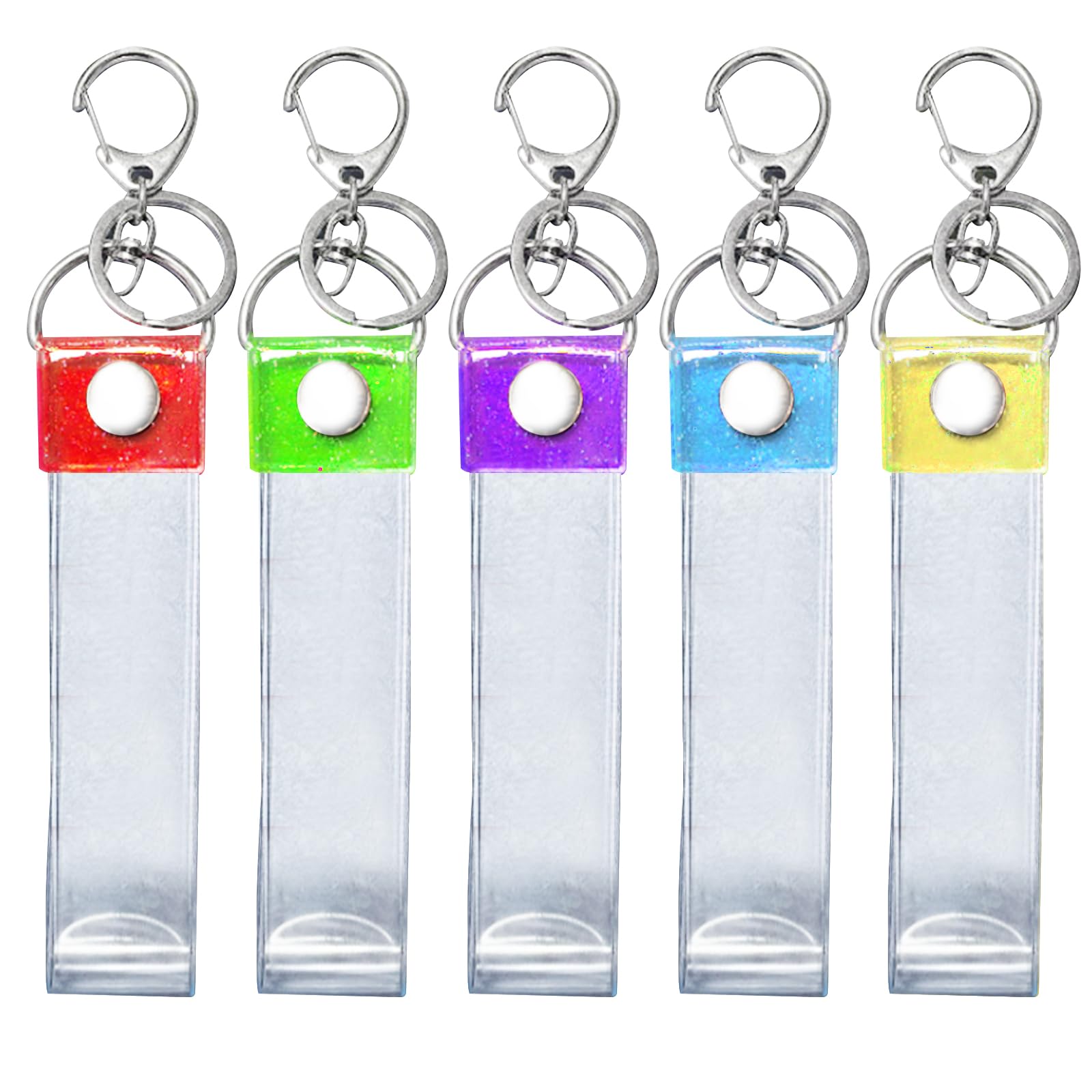 [seimeinoki] 銀テープカバー 長さ約45cm 幅約29mm 5本セット 銀テープ収納 透明 キーホルダー ストラップ 銀テープホルダー 持ち運び便利 コンサート ライブサポート