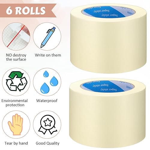 Miniatura 10 de Cinta adhesiva de uso general, 55 yardas, cinta de pintura para pintar en casa, oficina, escuela, papelería, manualidades, uso básico (72 rollos, 1