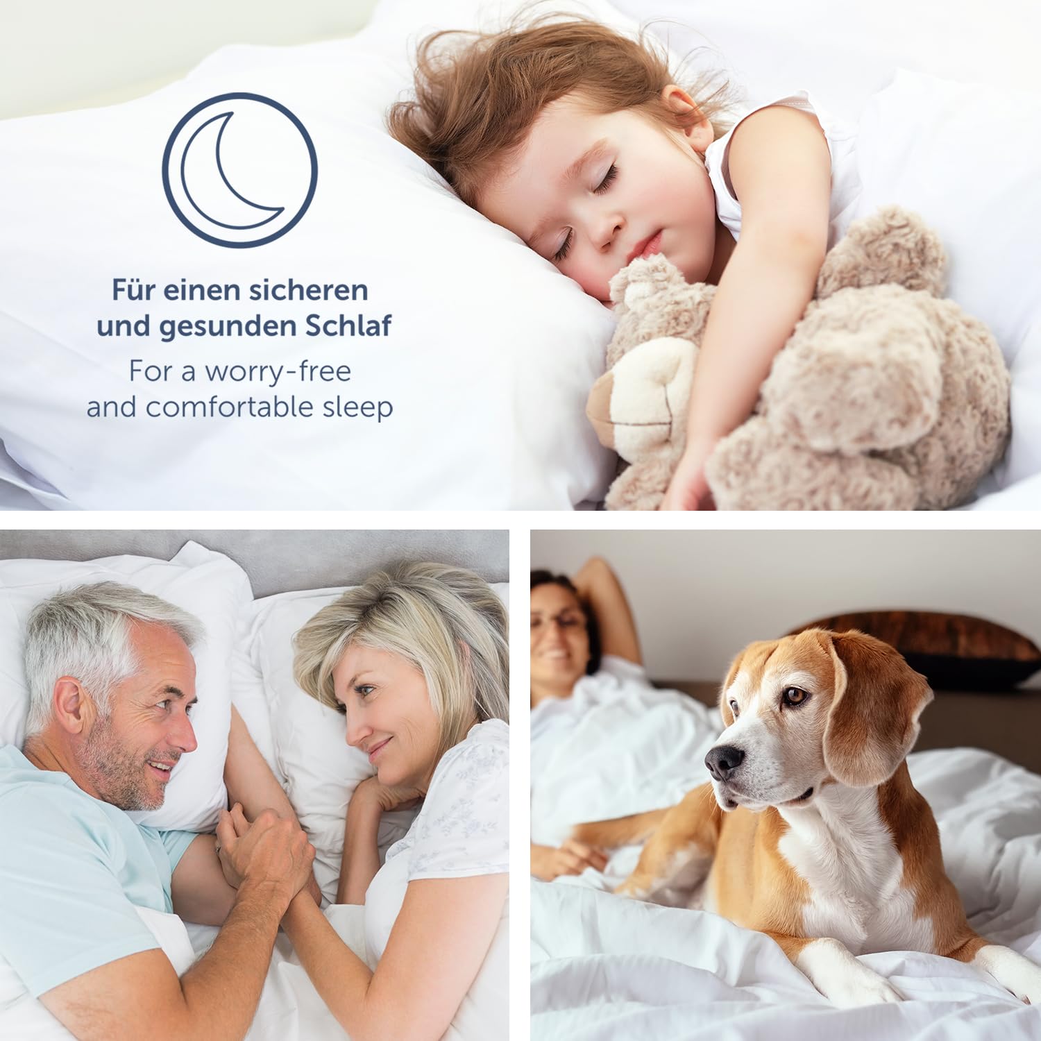 Blumtal alese Lavable pour Personnes incontinentes 160x90 cm - Lot de 2 - Protege Matelas pour bébés - alèse imperméable certfiée Oeko-Tex en Blanc - Stop Pipi 160x90 cm - Couvre lit bébé - Blanc