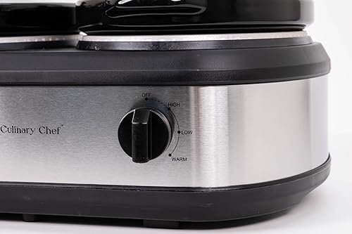 Miniatura 8 de CULINARY CHEF, Triple olla de cocción lenta, servidor buffet de 3 ollas, calentador de alimentos - inoxidable