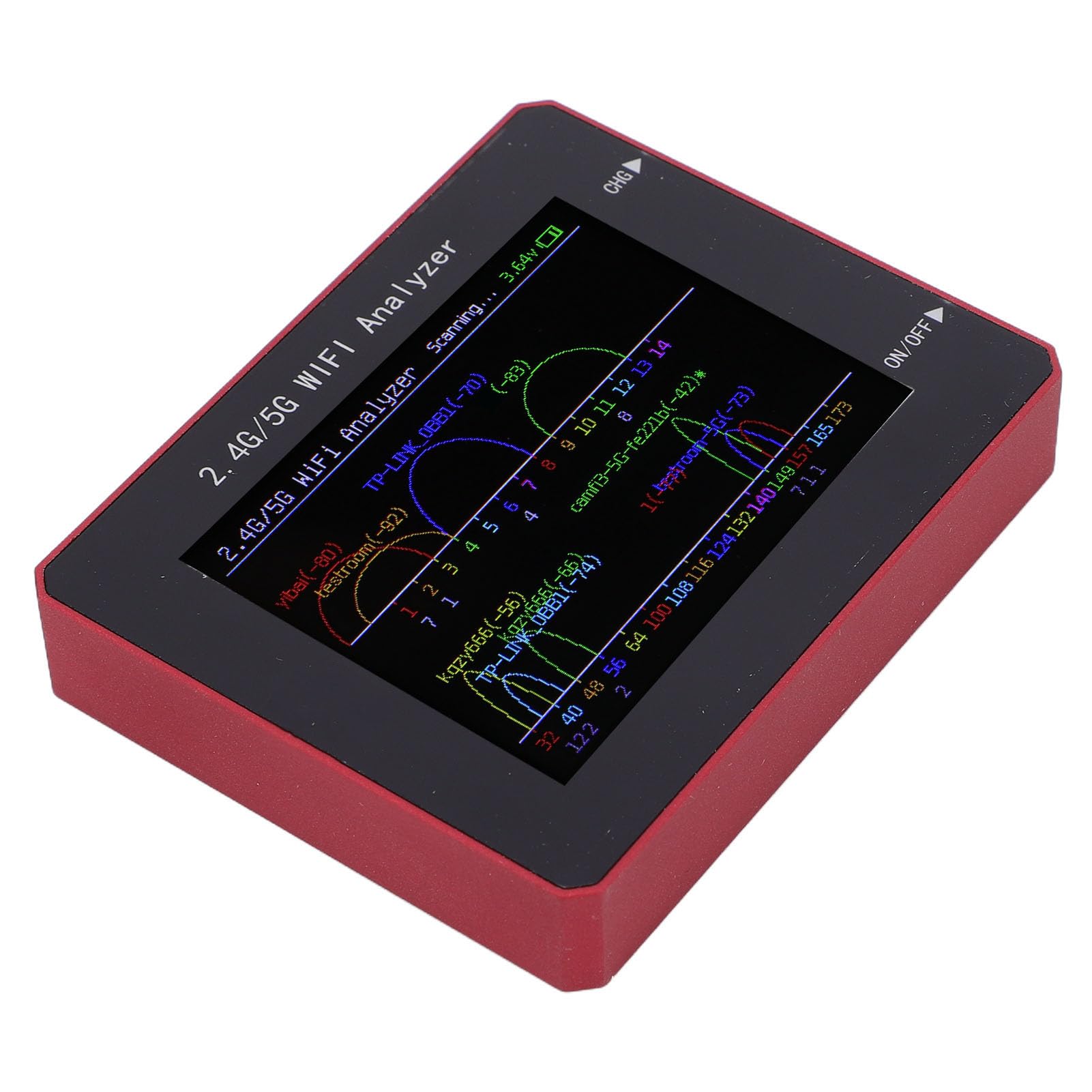 Zunate Analyseur WiFi Écran Couleur TFT 2,4 Pouces pour le Réglage du Point de Fréquence Scanner WiFi