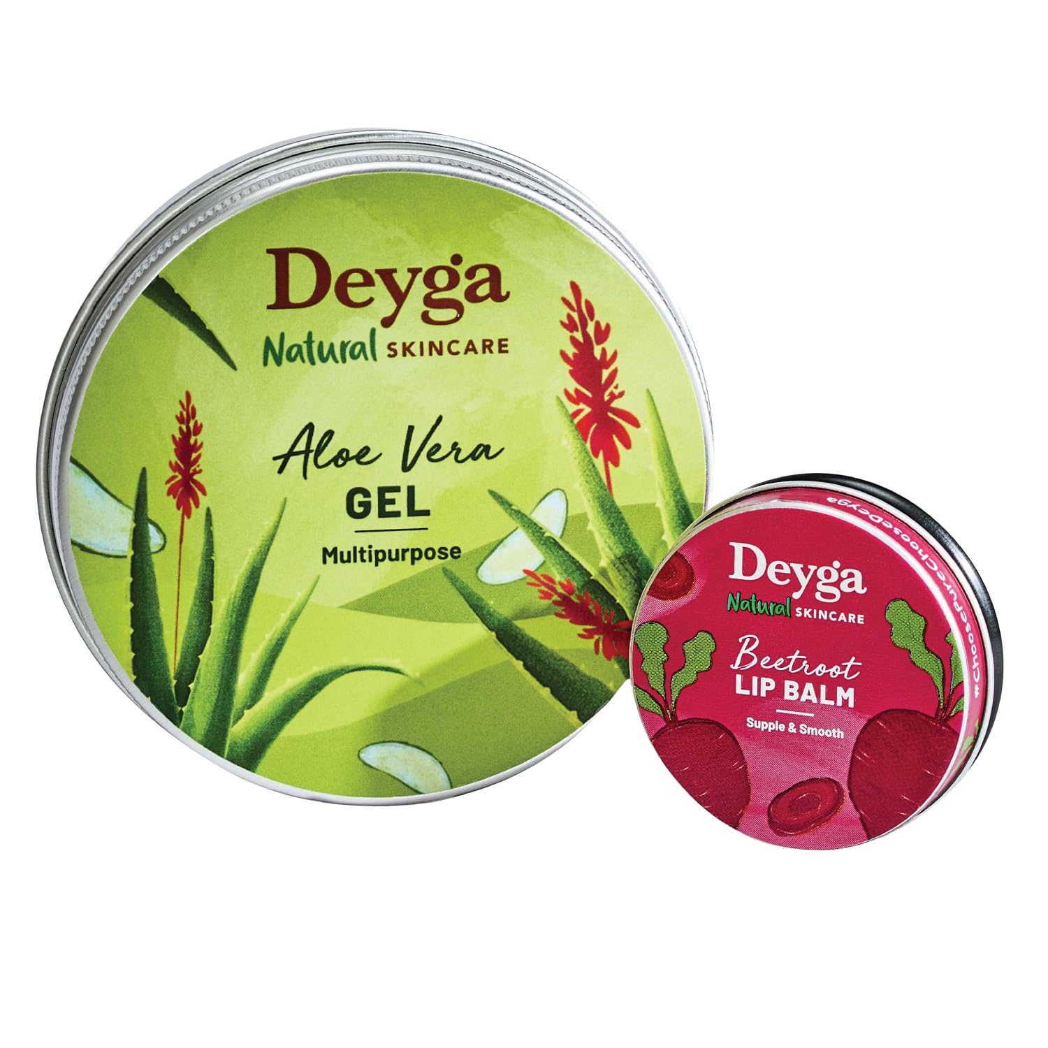 Deyga Daily Essentials Combo - Beetroot Lip Balm + Aloevera Gel, Multicolour, 2 Count-image-30