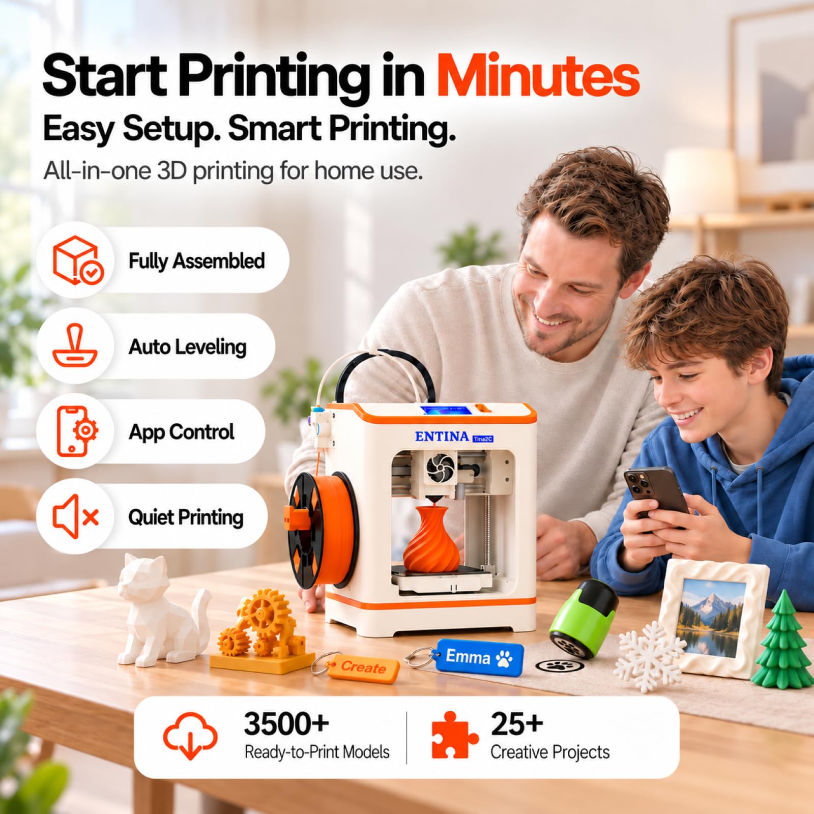 Entina Tina2C 3D Printer - Beginner Friendly! -2