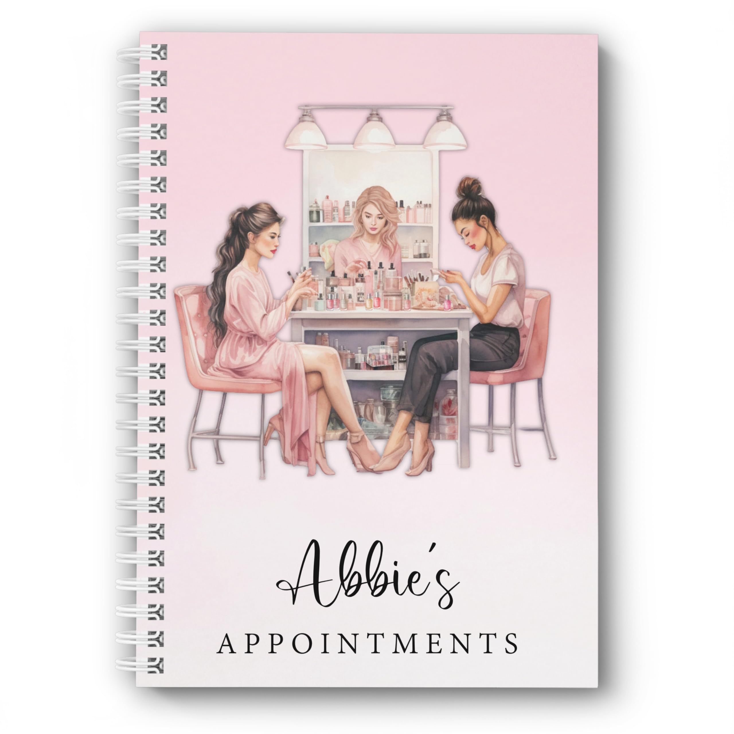 Personalised Appointment Book Diary, Nail Salon, Nail Technician, Dated, Any Month/Year Start, 2025, 2026, 2027, 2028