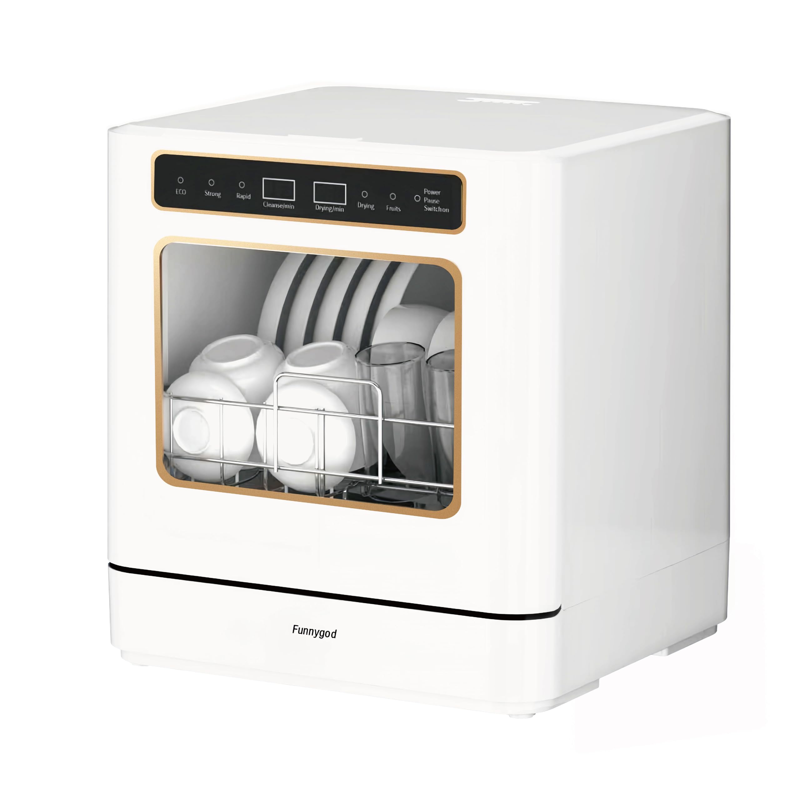 Lavavajillas Lavavajillas de encimera Portátil pequeño limpieza automática 4 modos de limpieza y modo secado y desinfección Absorción automática de agua y conexión al grifo