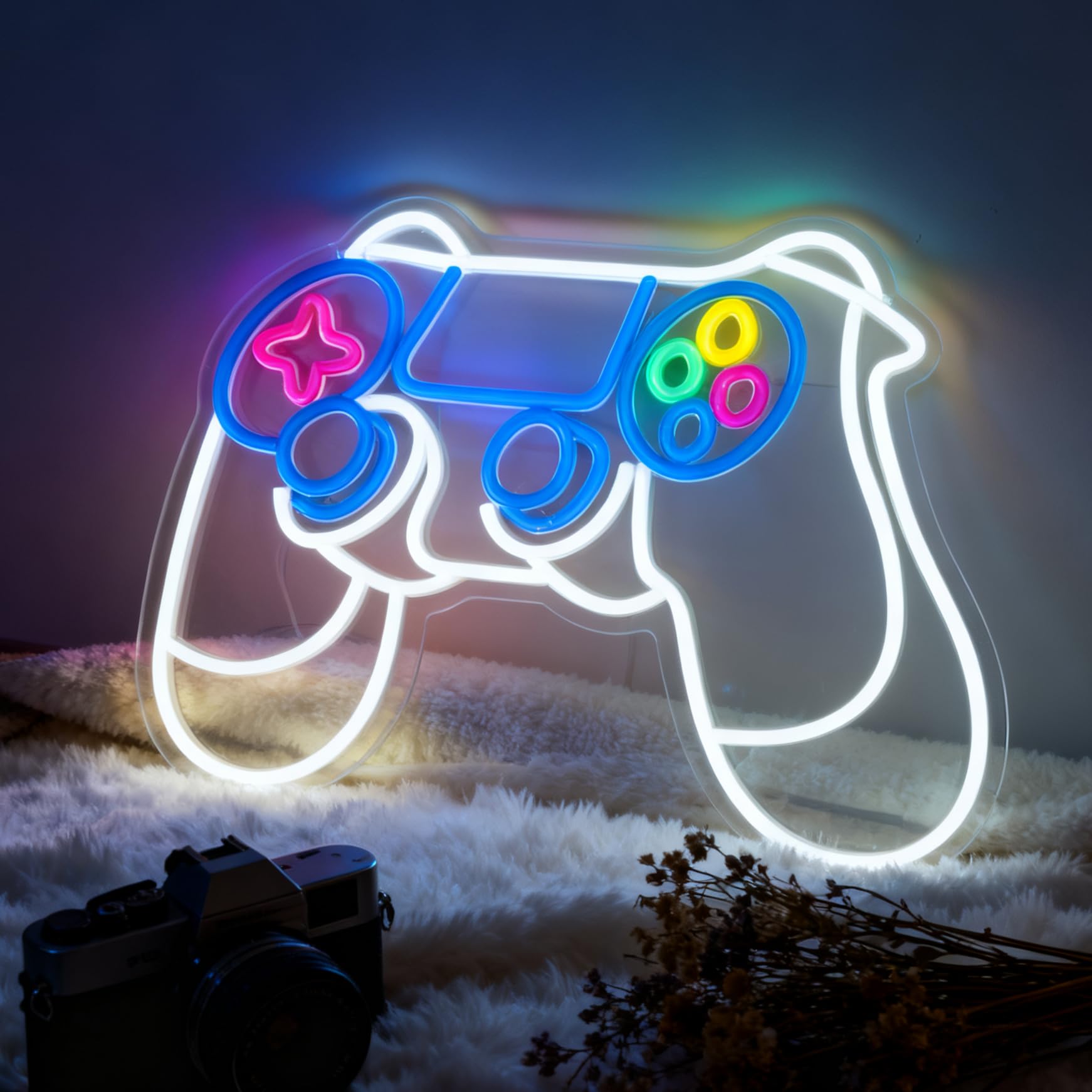 Cartello al neon con controller di gioco, luce al neon decorativa alimentata tramite USB, per sala da gioco, adolescenti, ragazzi, ragazze, camera da letto, soggiorno, tavolo da parete, decorazione a