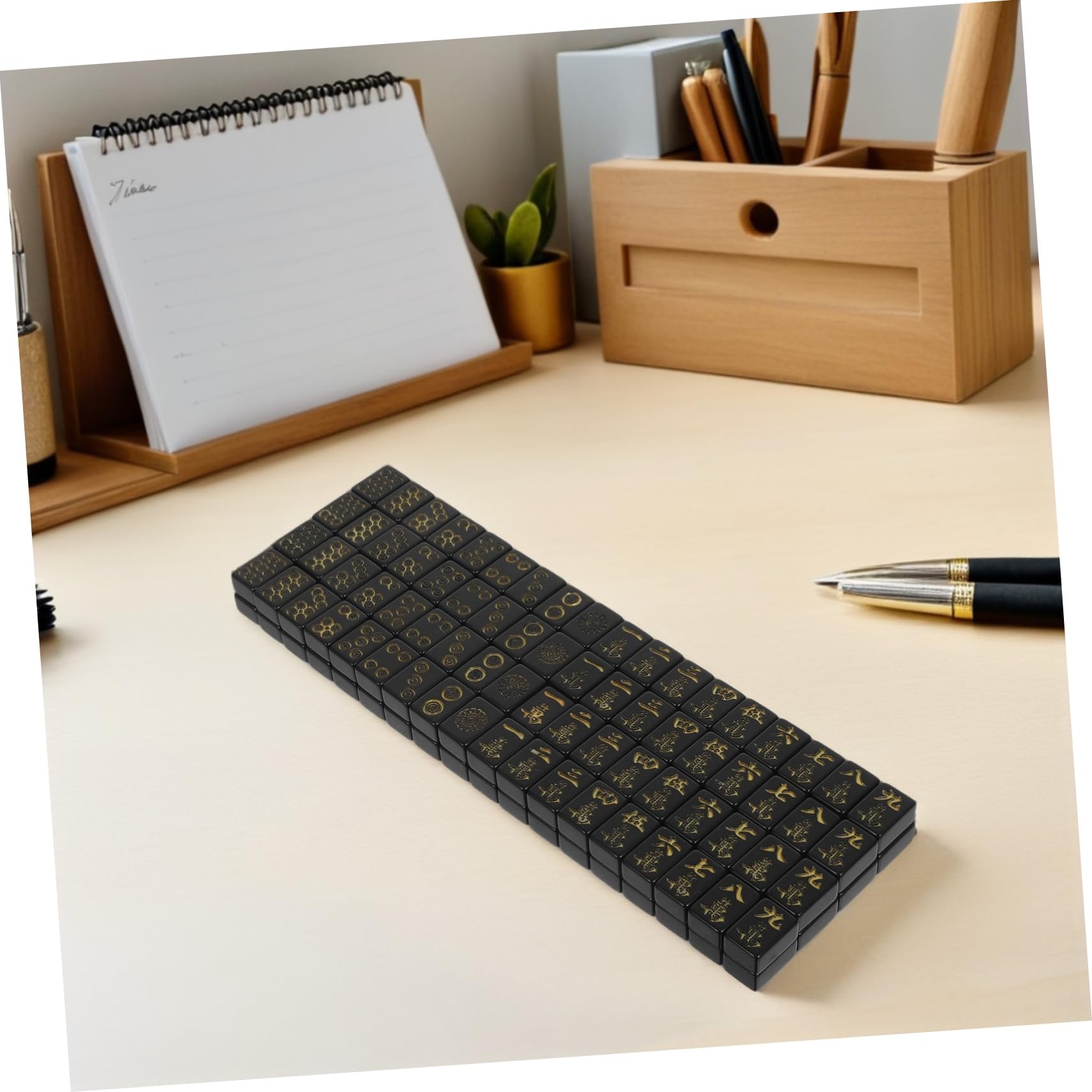 Tragbares Mahjong Reiseset aus Melamin für Unterwegs | Kompaktes Design, Leicht und Platzsparend, für Outdoor Treffen und Reisen