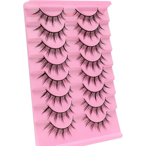 Miniatura 6 de Ahrikiss S Pestañas de aspecto natural pestañas de visón sintético esponjosas con banda transparente paquete de 8 pares de pestañas suaves y ligeras