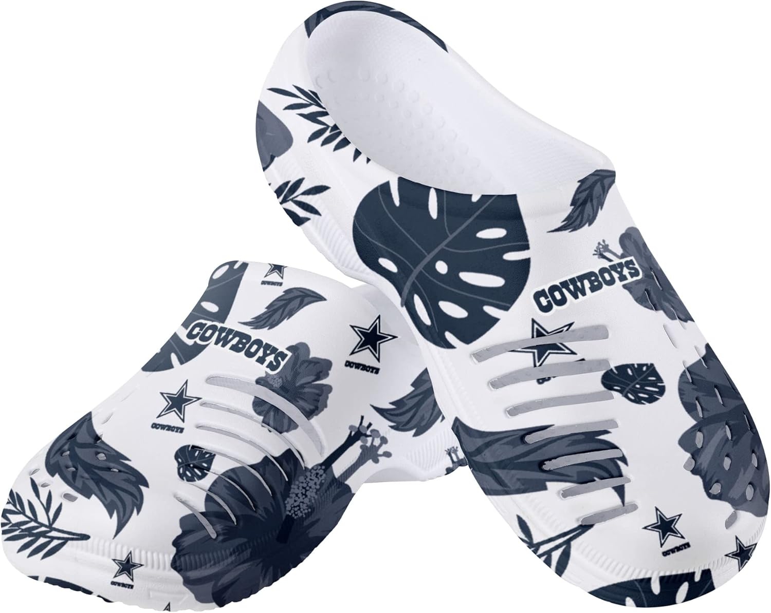 FOCO Women's NFL Team Logo Ladies Floral White Water Garden Shoe Clog Sandals