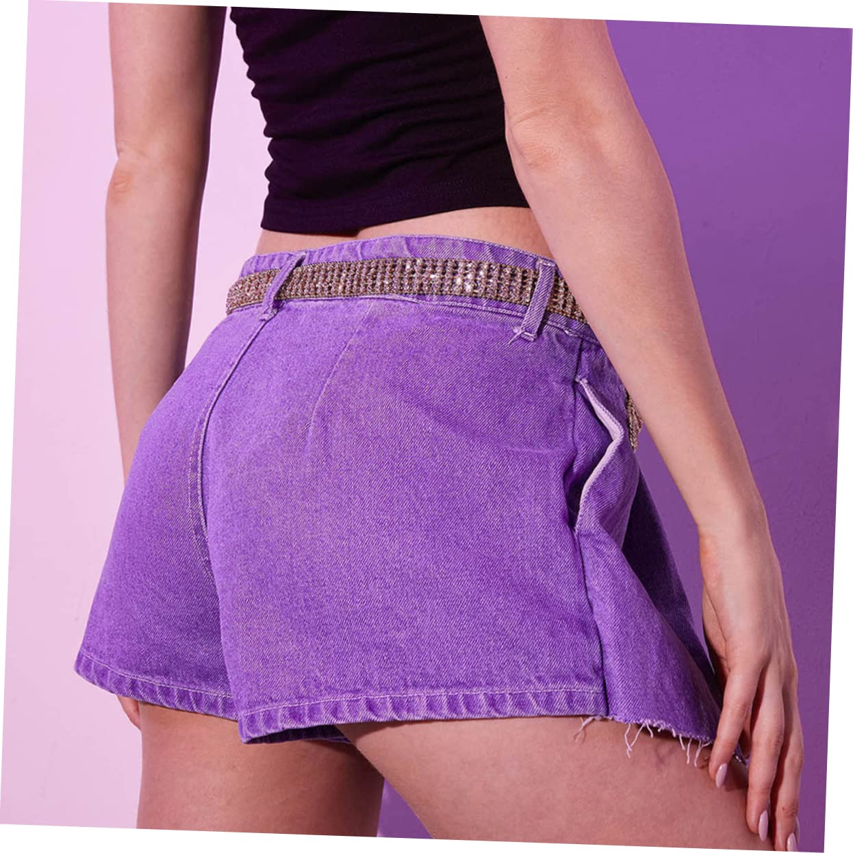 Beavorty Cinturón de Cintura para Mujer con Rhinestones Cinturón de Moda de Metal para Jeans y Vestidos para Ocasiones Casual y Elegantes Color Dorado