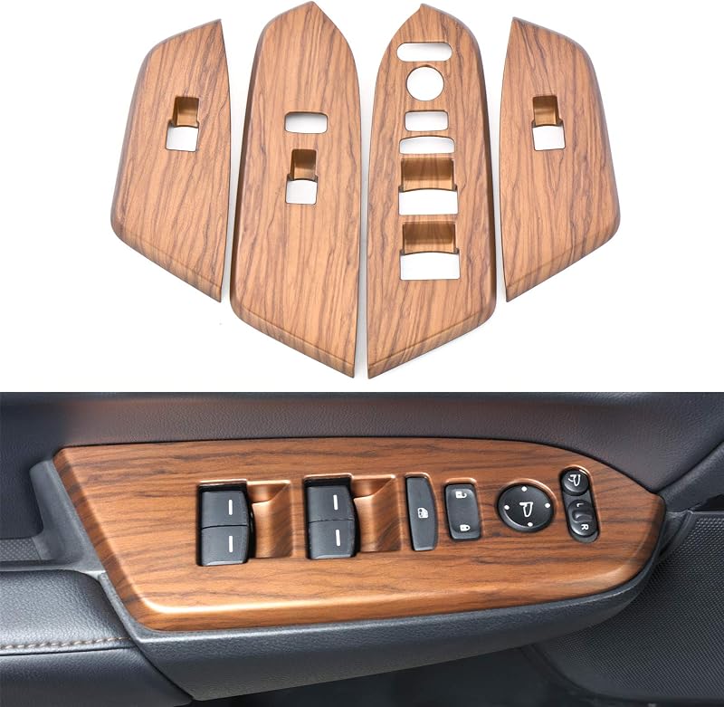 Moldura de acabamento do painel do interruptor de vidro Honda CR-V AntBooBoo com padrão de madeira pêssego – 2017 a 2022