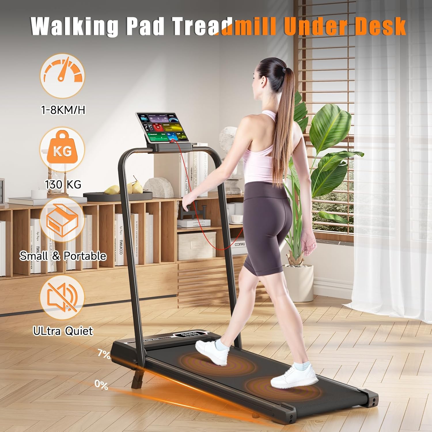 HomeFitnessCode 7% Incline Compact Walking Pad image 2