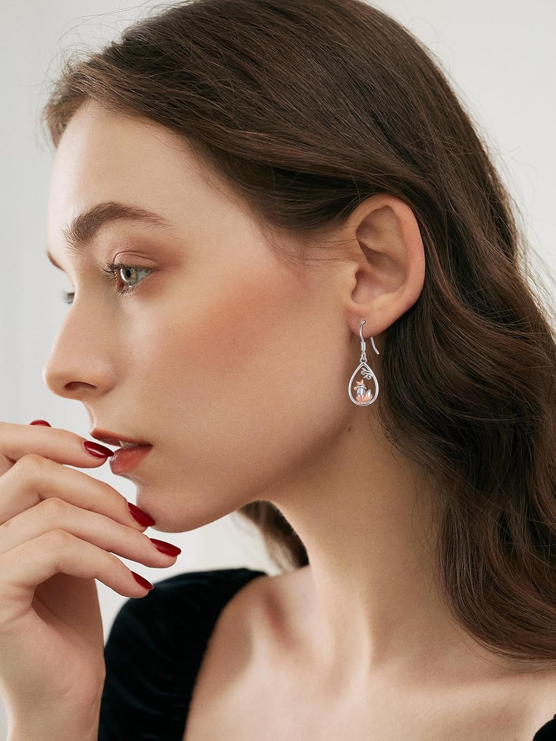 Cute Fox/Cat/Sloth Dangle Earrings 925 Sterling Silver Cute Animal Jewelry Gifts for Women - Image 4