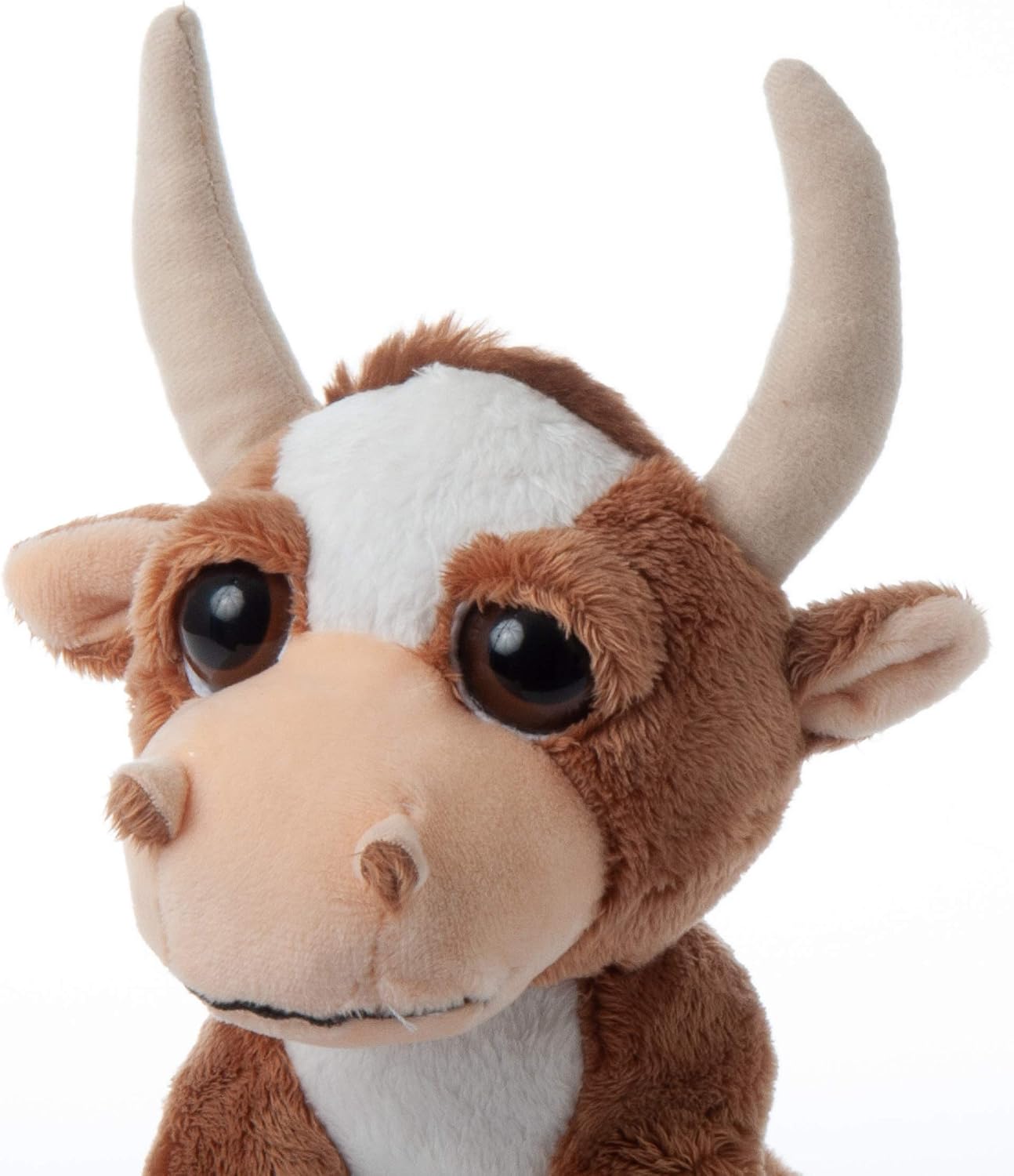 The Petting Zoo Longhorn Stuffed Animal, Gifts for Kids, Bright Eye Zoo Animals, Longhorn Plush Toy 7 inches