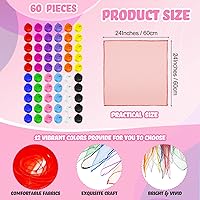 Vista 2 de Zhanmai 60 bufandas cuadradas sedosas para bailar, accesorios de trucos, accesorios de rendimiento, bufandas, bufanda de banda rítmica, 24 x 24