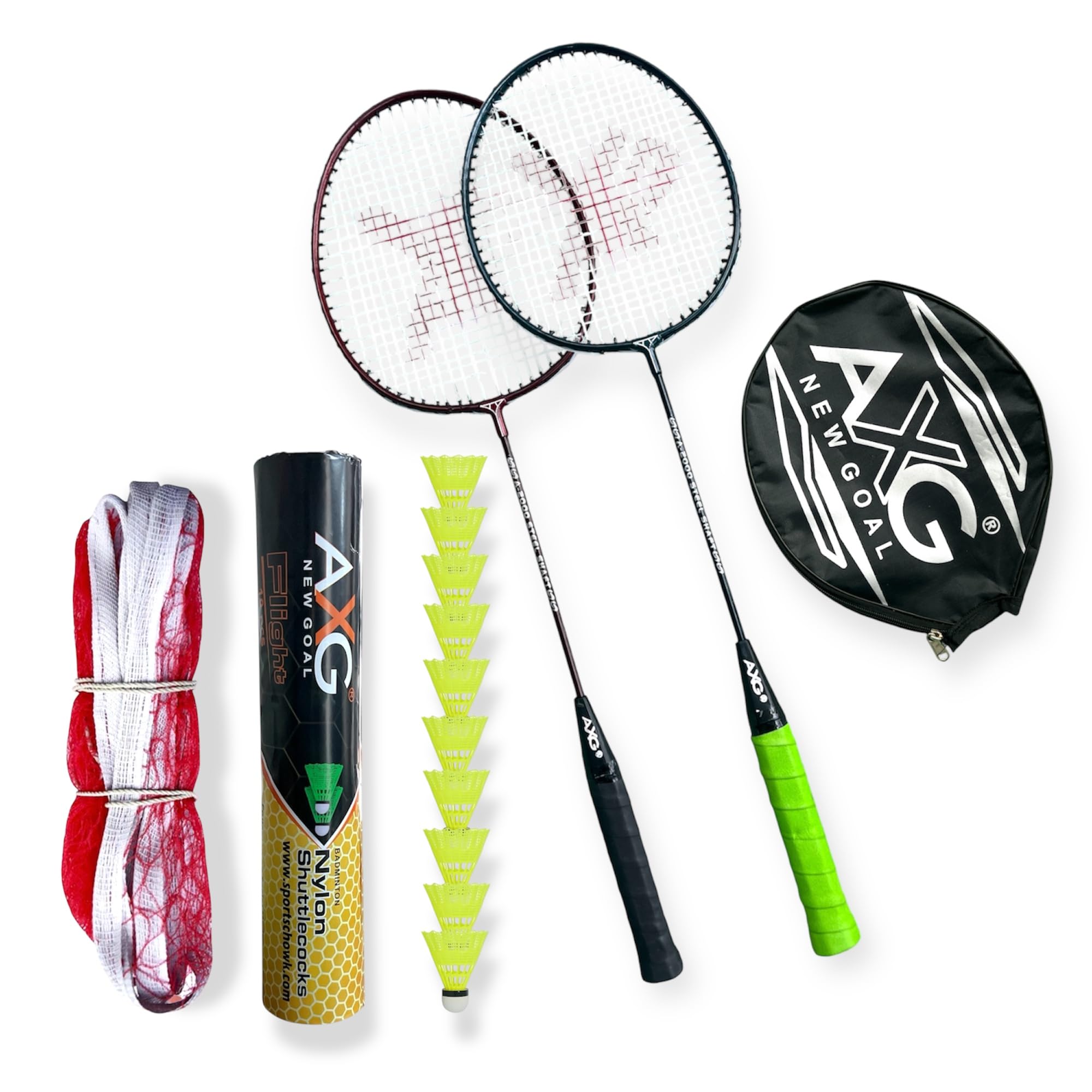 Scratch Resistant A-2000 Racquets Set of 2 with 10 Plastic Shuttles and Net Badminton Kit (Multicolor)-image-12