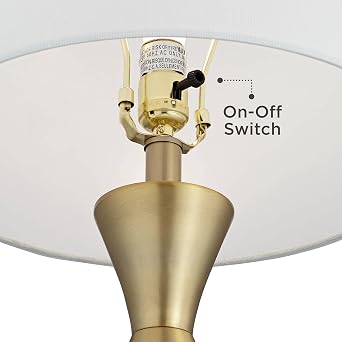 Elka 28 Tall Table Lamp Brass Finish Metal Luxury Geometric Modern Glam