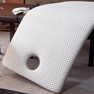 White/bs,80 * 190cm, High Density Sponge Massage Table Topper Thicken 7Cm2.8In Lash Bed Topper with Elastic Band Non-Slip Spa Bed Pad Massage Accessories Square/Round/Trapezoidal Head