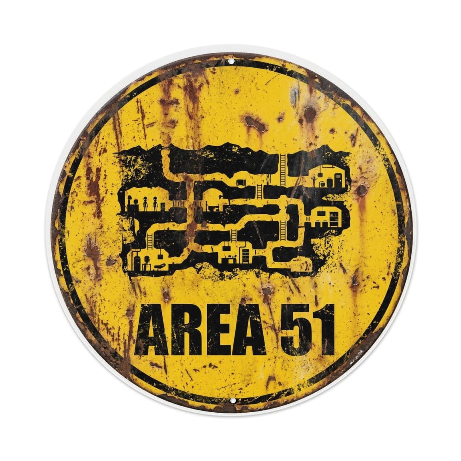 Alien Area 51 Subterranean BaseMetal Tin Sign