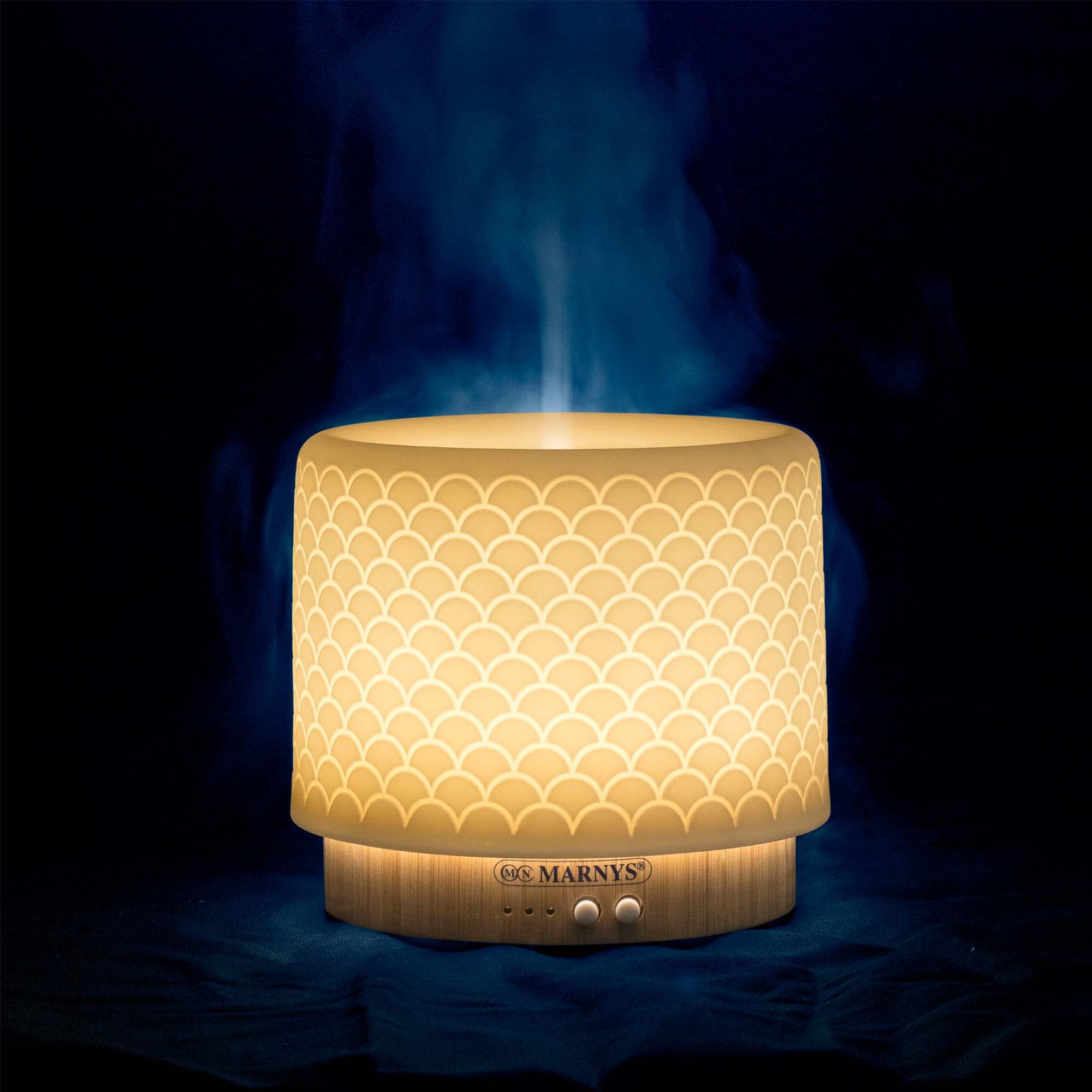 Marny, Ceramiczna lampa dyfuzora aromatów, dyfuzja olejków eterycznych, Relaksujące światło otoczenia, 3 tryby światła i 2 tryby dyfuzji
