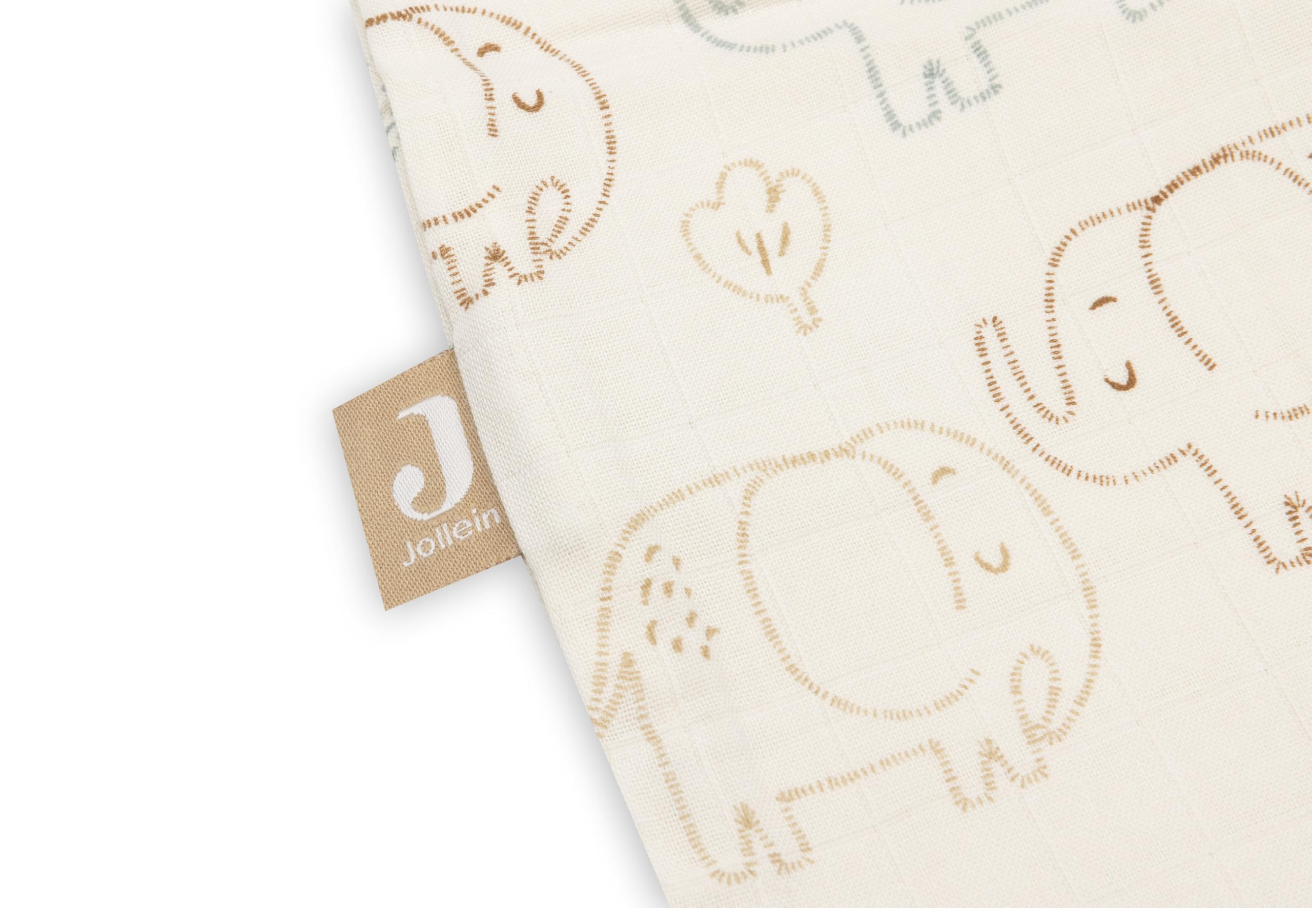 Jollein Gigoteuse d’été bébé en mousseline - Elephant Tales - 90 cm - 100% coton - 0,5 TOG - gigoteuse été - certifiée OEKO-TEX