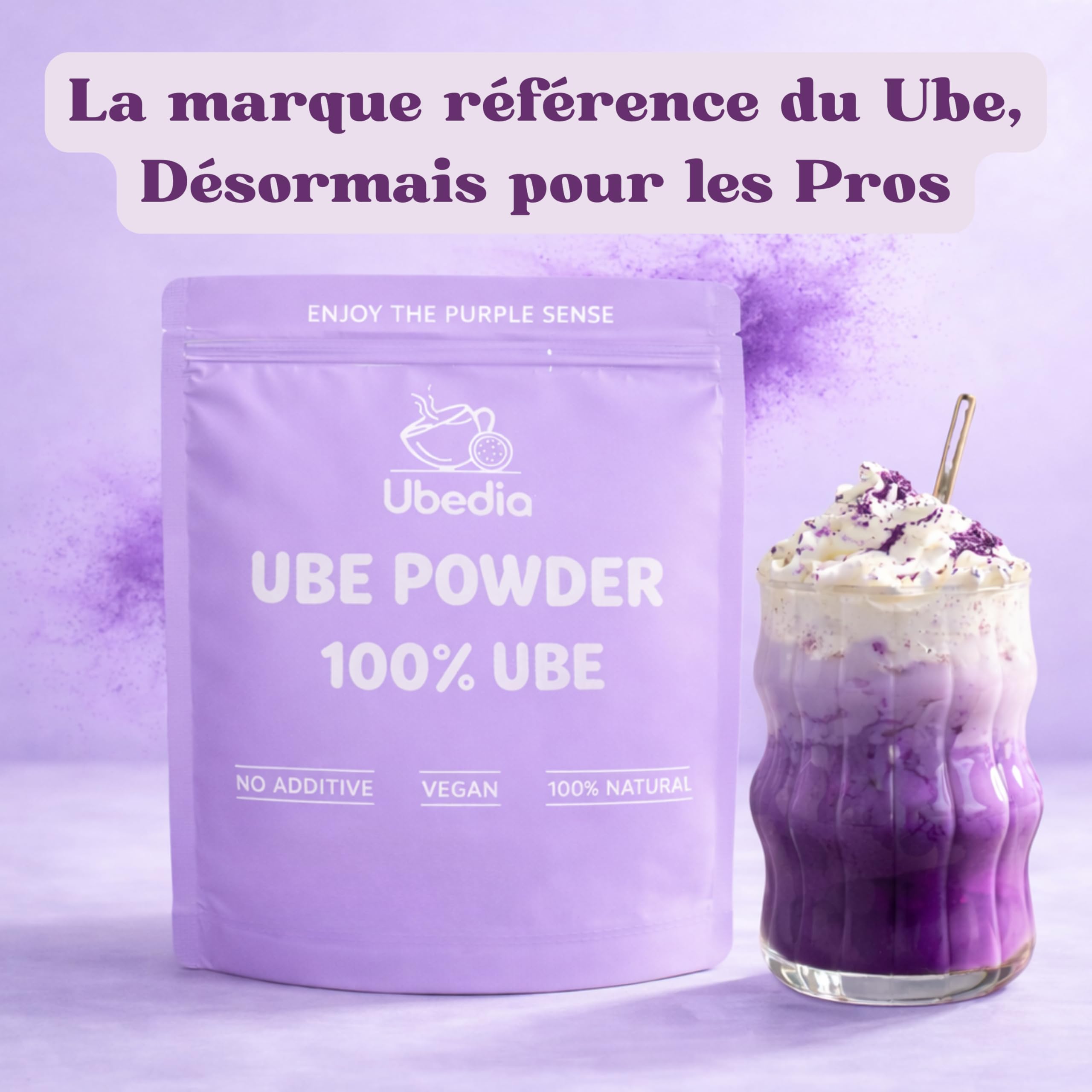 750 Grammes de Poudre de Ube ◈ Poudre 100% Pur Ube Naturel ◈ Spécial Professionnels ◈ Qualité Premium ◈ Origine Philippines ◈ Sans additifs ou colorants ◈ Vegan & Sans Gluten