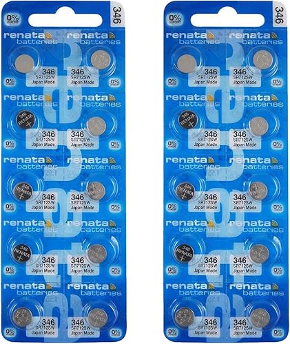 Renata 346 SR712SW Baterías  1.55 V Óxido de Plata 346 Batería de reloj (20 unidades)