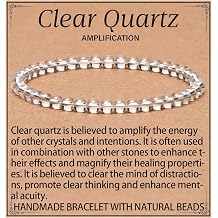 QOGIR Handmade Healing Bracelet, Natural Gem Stone Crystal Elastic Bracelet