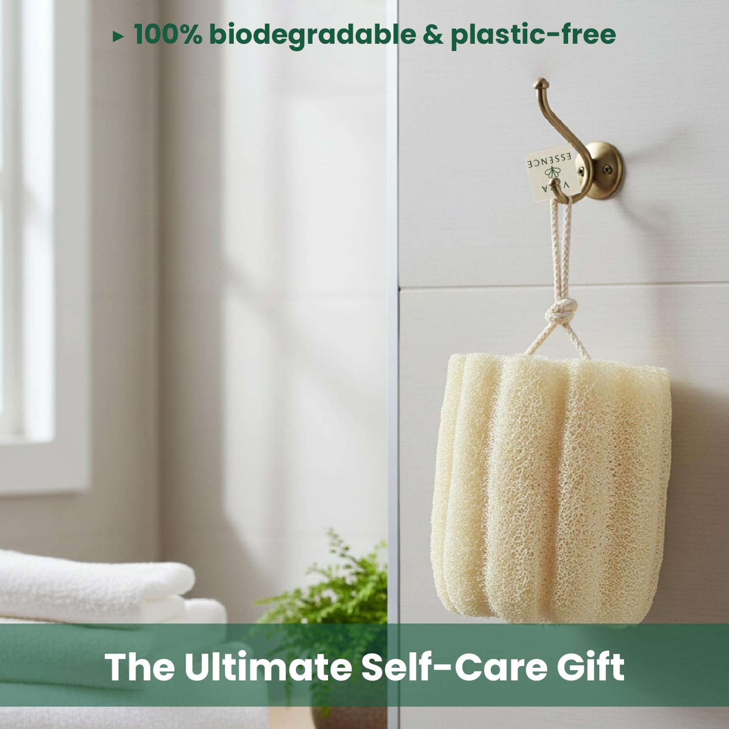 Natürlicher ägyptischer Luffa-Peeling, Körperschrubber (4 Stück) – Bio-Bad-Luffa-Schwamm für tiefenreine Hautpflege – umweltfreundlicher Dusch-Luffa für Damen und Herren – Gesichts-, Rücken- und