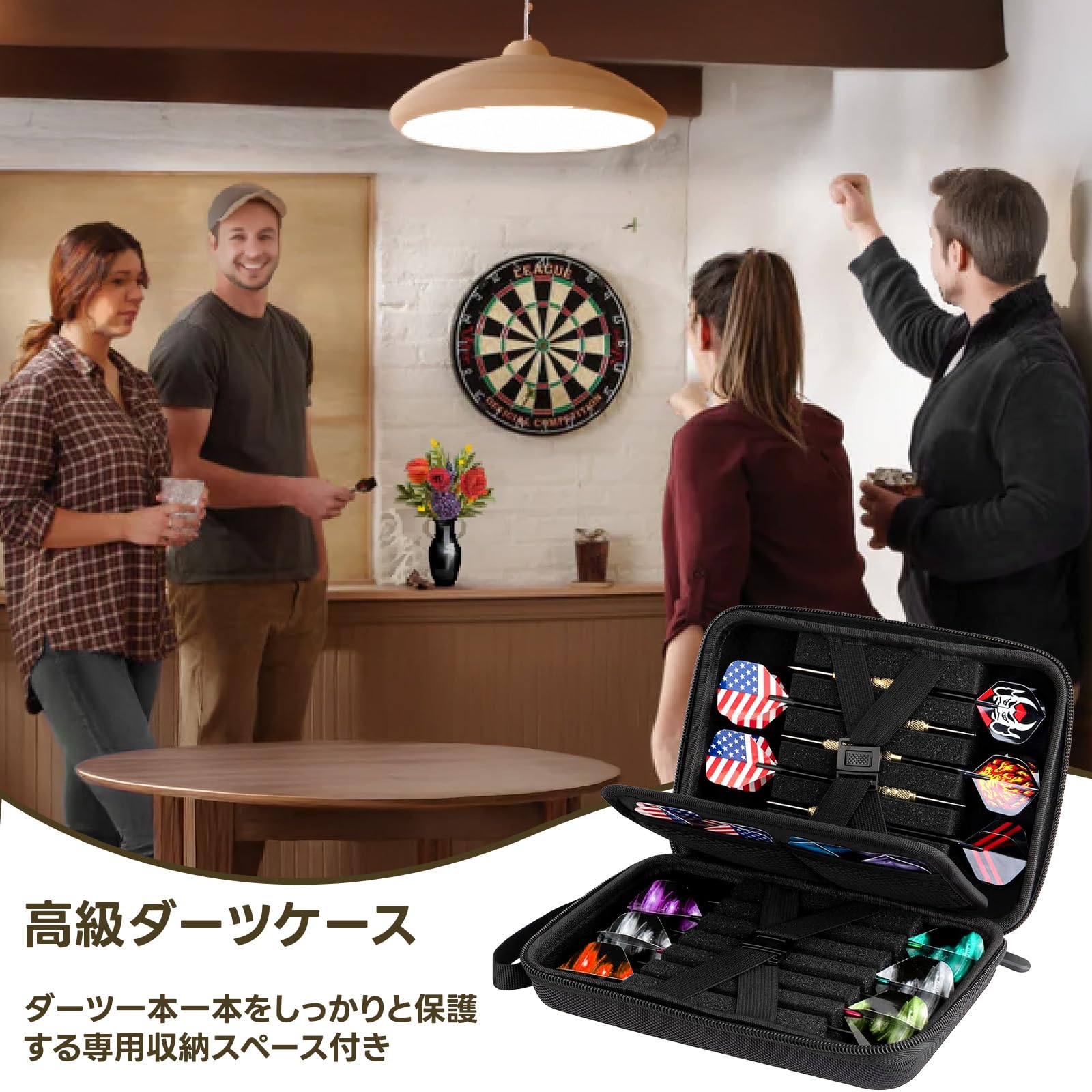 Mocamoro ダーツ用ケース 3〜16本用 EVA素材 ダーツキャンピングケース 耐衝撃 (12本用)