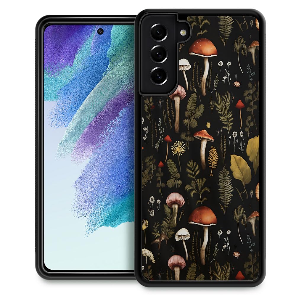 SEized Case Compatible with for Samsung Galaxy S21 Plus,Vintage Mushroom Snail Daisy Leaf Phone Case Dustproof Shockproof Protective Case for Samsung